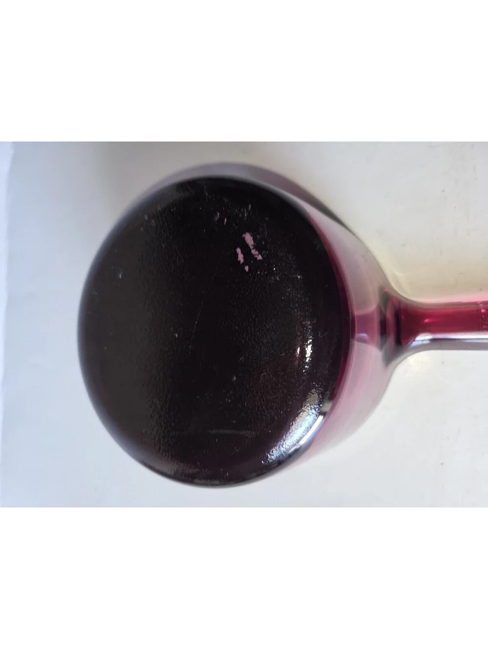 Vintage Vision Corning PYREX Cranberry Glass 1L Sauce Pan Pot Pour Spout SG3